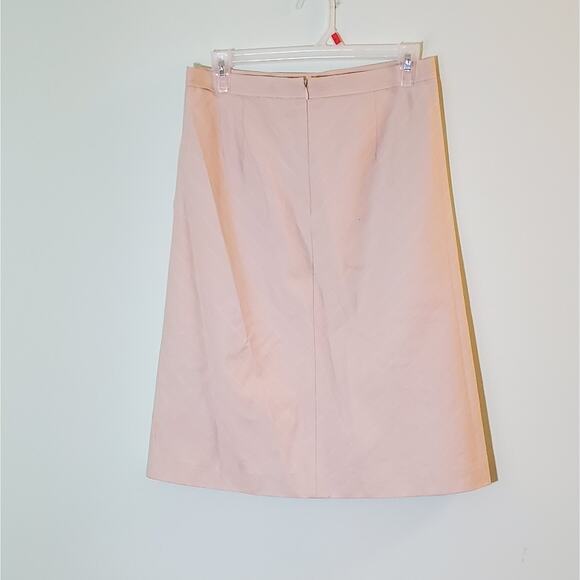 BCBGMAXAZRIA Y2K Minimalist Raised Print A-Line Nude Beige Cotton Skirt Size 4 - Picture 5 of 8